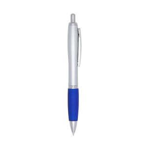Caneta plástica com det emborrachado com logotipo