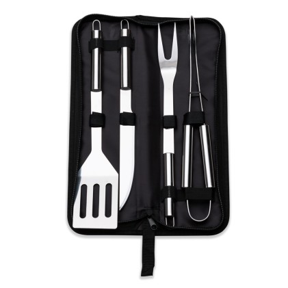 Kit churrasco 4 peças inox com estojo  personalizado