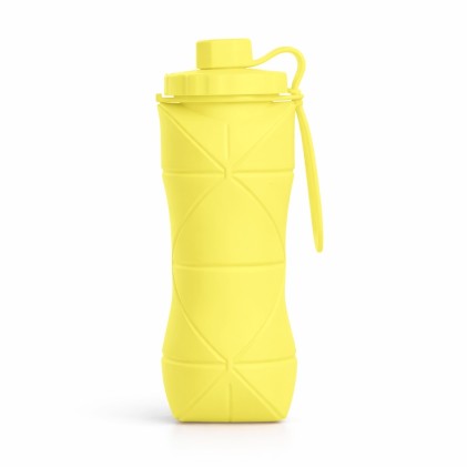Garrafa dobrável silicone 600ml com logotipo Garrafa dobrável silicone 600ml com logotipo