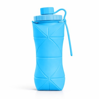 Garrafa dobrável silicone 600ml com logotipo Garrafa dobrável silicone 600ml com logotipo