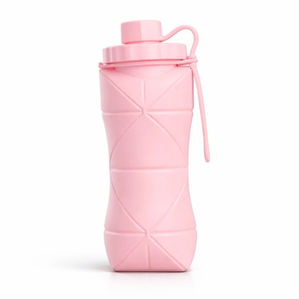 Garrafa dobrável silicone 600ml com logotipo Garrafa dobrável silicone 600ml com logotipo