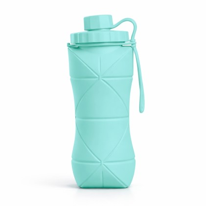 Garrafa dobrável silicone 600ml com logotipo Garrafa dobrável silicone 600ml com logotipo