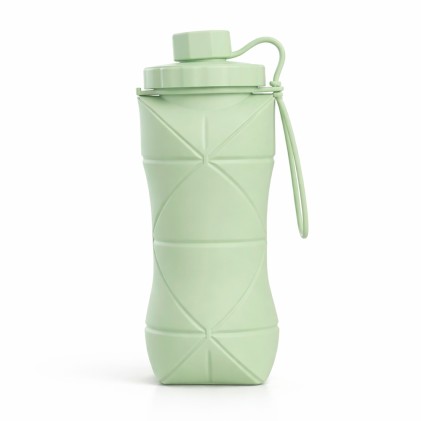 Garrafa dobrável silicone 600ml com logotipo Garrafa dobrável silicone 600ml com logotipo